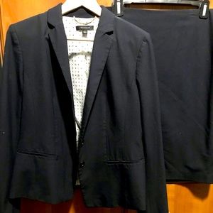 Ann Taylor Dark Navy Skirt Suit
